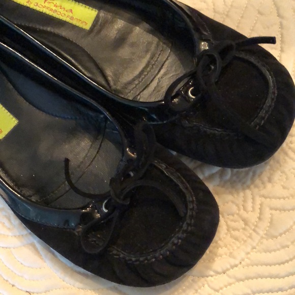 🇮🇹 Geoffredo Fantini Materia Prima suede & patent leather trim ballerina flats - Picture 2 of 10